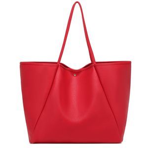 Large Leather Tote Bag - B Work Bag, Spacious Minimalist Handbag, :>